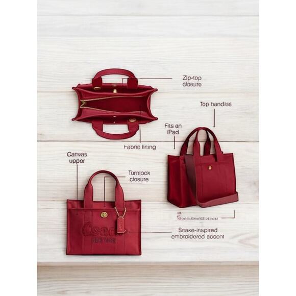 New With Tags Coach CZ430 New Year Snake Cargo Tote 26 Bag - Picture 3 of 8